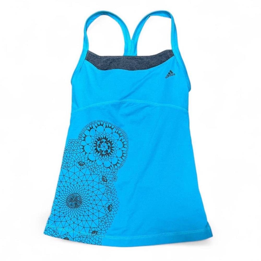 Adidas Blue Graphic Tank Top - Picture 1 of 7